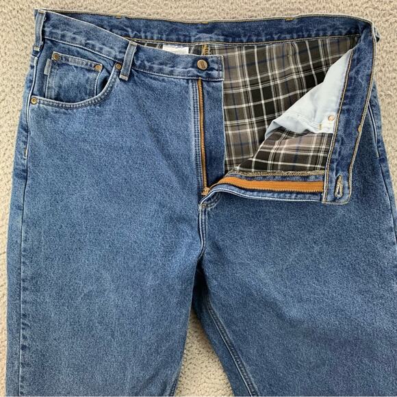 Carhartt Men's Flannel-Lined Relaxed-Fit Straight-Leg Jeans   -   Size: 40 - Picture 9 of 16